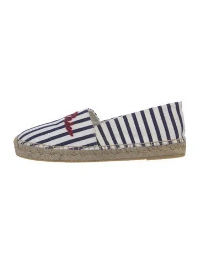 Pre-owned Miu Miu Canvas Striped Espadrilles In Blue