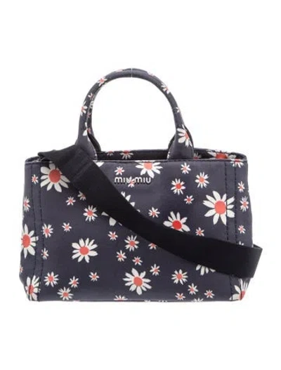 Pre-owned Miu Miu Canvas Tote In Blue