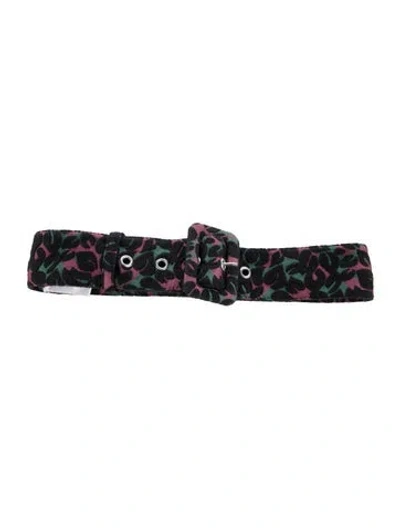 Pre-owned Miu Miu Canvas Waist Belt In Black