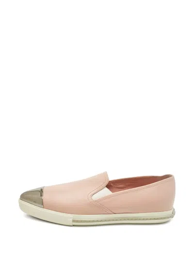 Pre-owned Miu Miu Cap-toe Sneakers In Pink