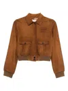 Miu Miu Capi In Pelle Camoscio Cerato In Brown