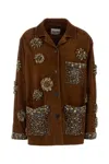 Miu Miu Jackets And Vests In Nocciola