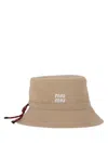 Miu Miu Logo Motif Bucket Hat In Brown