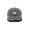 Miu Miu Stylish Hats With Curved Brim And Soft Texture In Gray