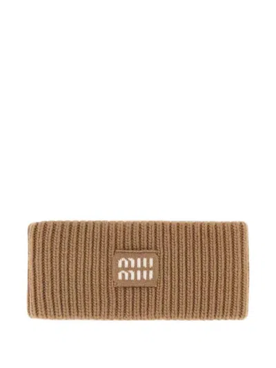 Miu Miu Cappelli Cashmere Wool In Brown