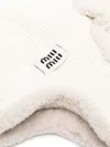 Miu Miu Cappelli Cashmere Wool+montone In White