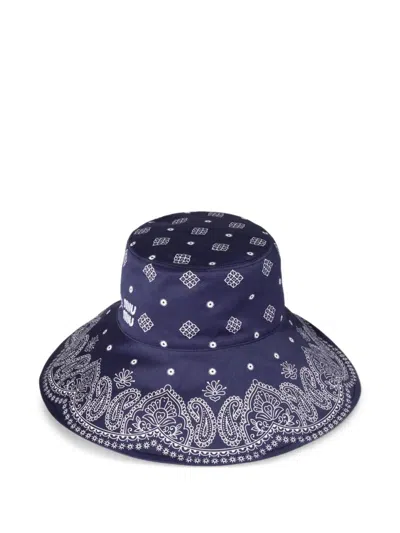 Miu Miu Cappelli Drill St.bandana In Purple