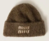 Miu Miu Mohair Hat With Folded Brim And Soft Texture In Black