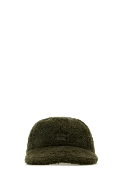 Miu Miu Cappelli Pile Knit Baseball Cap In Green