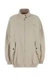 Miu Miu Cooked Blend Jacket With Buttoned Pockets In Neutral