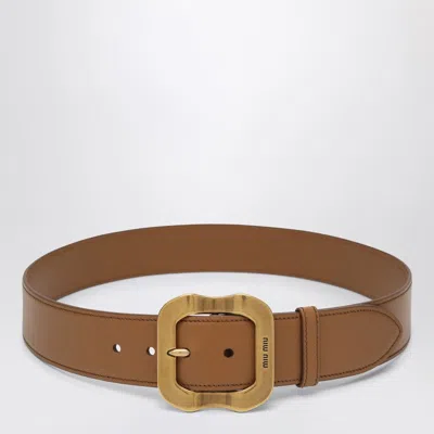 Miu Miu Adjustable Waist Belt In Brown