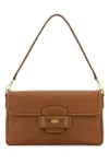 Miu Miu Caramel Leather Penny Shoulder Bag In Brown