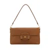 Miu Miu Caramel Leather Penny Shoulder Bag In Brown