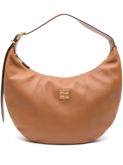Miu Miu Caramel Leather Shoulder Bag