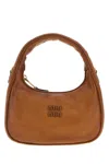 Miu Miu Caramel Leather Wander Handbag In Brown
