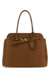 Miu Miu Caramel Nappa Leather Aventure Shopping Bag In Brown