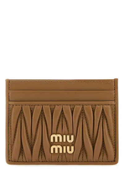 Miu Miu Caramel Nappa Leather Card Holder