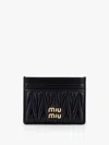 Miu Miu Matelassé Nappa Leather Cardholder In Black