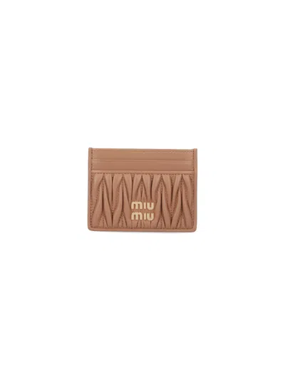 Miu Miu Cardholder Logo In Brown
