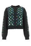 Miu Miu Gemstone-embellished Cable-knit Cardigan