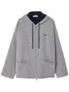 Miu Miu Cashmere Cardigan Hoodie In Gray