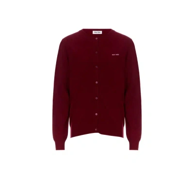 Miu Miu Cardigan En Cachemire In Burgundy