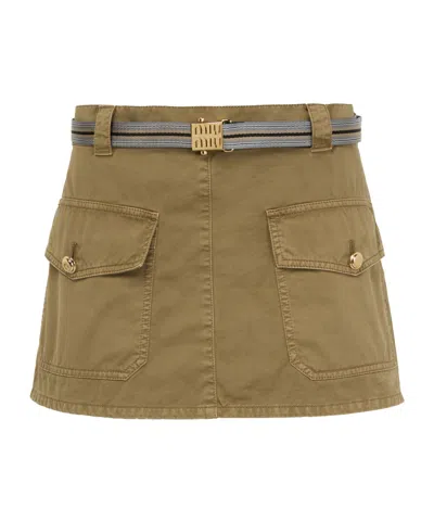 Miu Miu Cargo Skirt In Brown