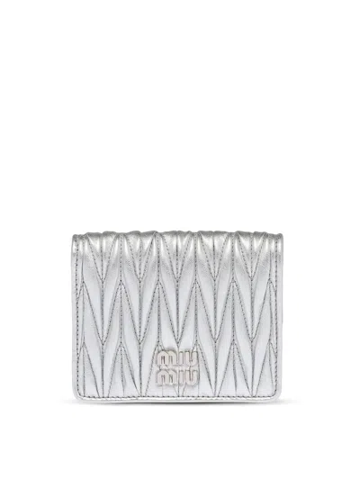 Miu Miu Carteras Y Monederos - Plata In Metallic