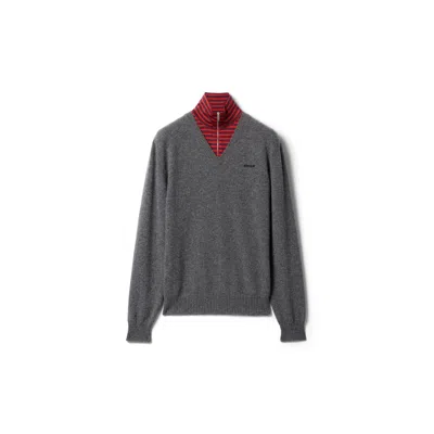 Miu Miu Cashmere And Jersey Sweater In Gray
