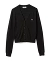Miu Miu Logo-embroidered Cashmere Cardigan In Black