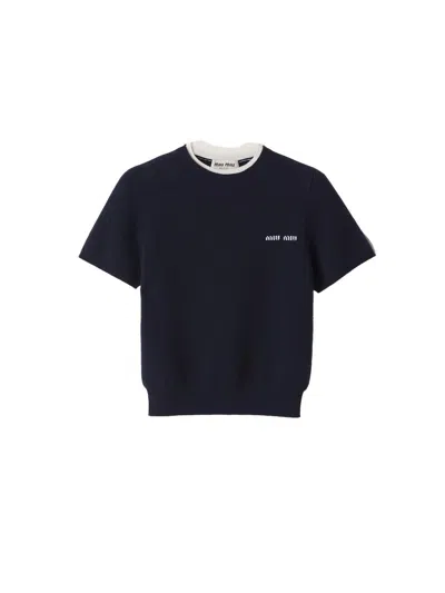 MIU MIU MIU MIU CASHMERE AND WOOL CREW-NECK SWEATER