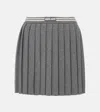 Miu Miu Cashmere And Wool Miniskirt In Grey