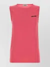 Miu Miu Cashmere Blend Sleeveless Vest Top In Pink