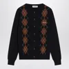 Miu Miu Cashmere Blue Cardigan With Diamonds Women In Multi