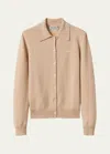 MIU MIU CASHMERE BUTTON-FRONT CARDIGAN WITH LOGO DETAIL