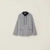 Miu Miu Cashmere Cardigan Hoodie In Gray