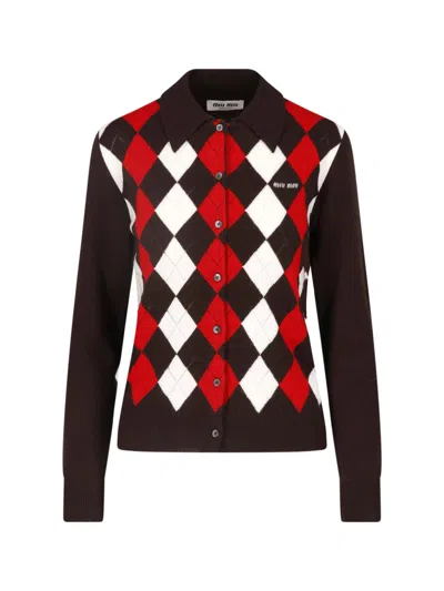 Miu Miu Cashmere Cardigan In Multi