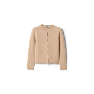 Miu Miu Cashmere Cardigan In Purple