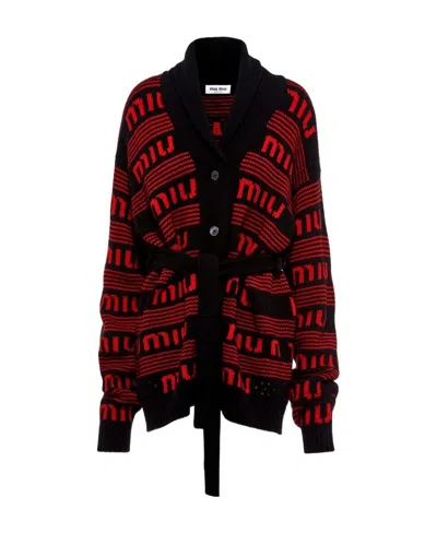Miu Miu Cashmere Cardigan In Red