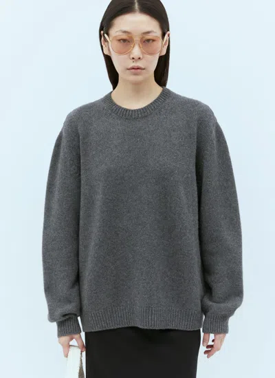 Miu Miu Cashmere Crewneck Sweater In Grey