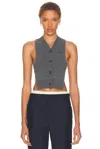 Miu Miu Knitwear Top Sleeveless Ribbed Hem Pockets In Gray