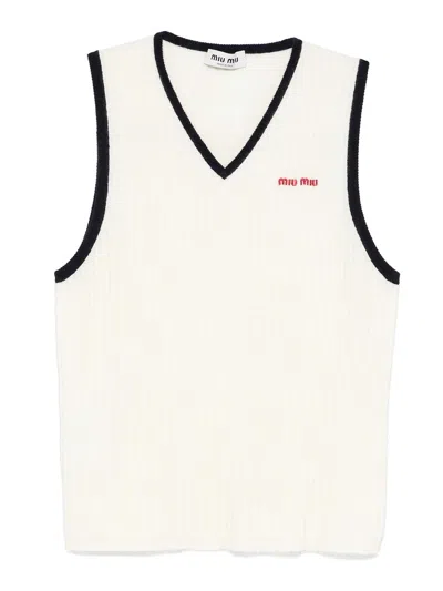 MIU MIU CHALECO - BLANCO