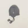 Miu Miu Cozy Knit Beanie Hat With Ear Flaps In Gray