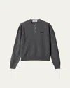 Miu Miu Cashmere Henley Pullover In Gray