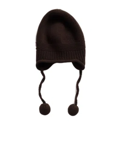 Miu Miu Cashmere Knitted Hat In Brown