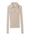 Miu Miu Cashmere Knitted Polo Shirt In Nude