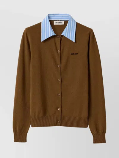 MIU MIU CASHMERE KNITWEAR SHIRT COLLAR DESIGN