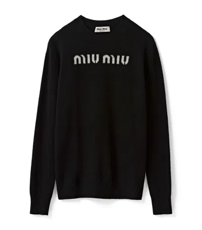 Miu Miu Wool And Cashmere Sweater In Black