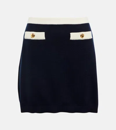 Miu Miu Cashmere Miniskirt In Bleu