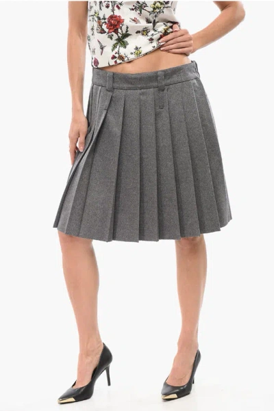 Miu Miu Cashmere Pleated Skirt